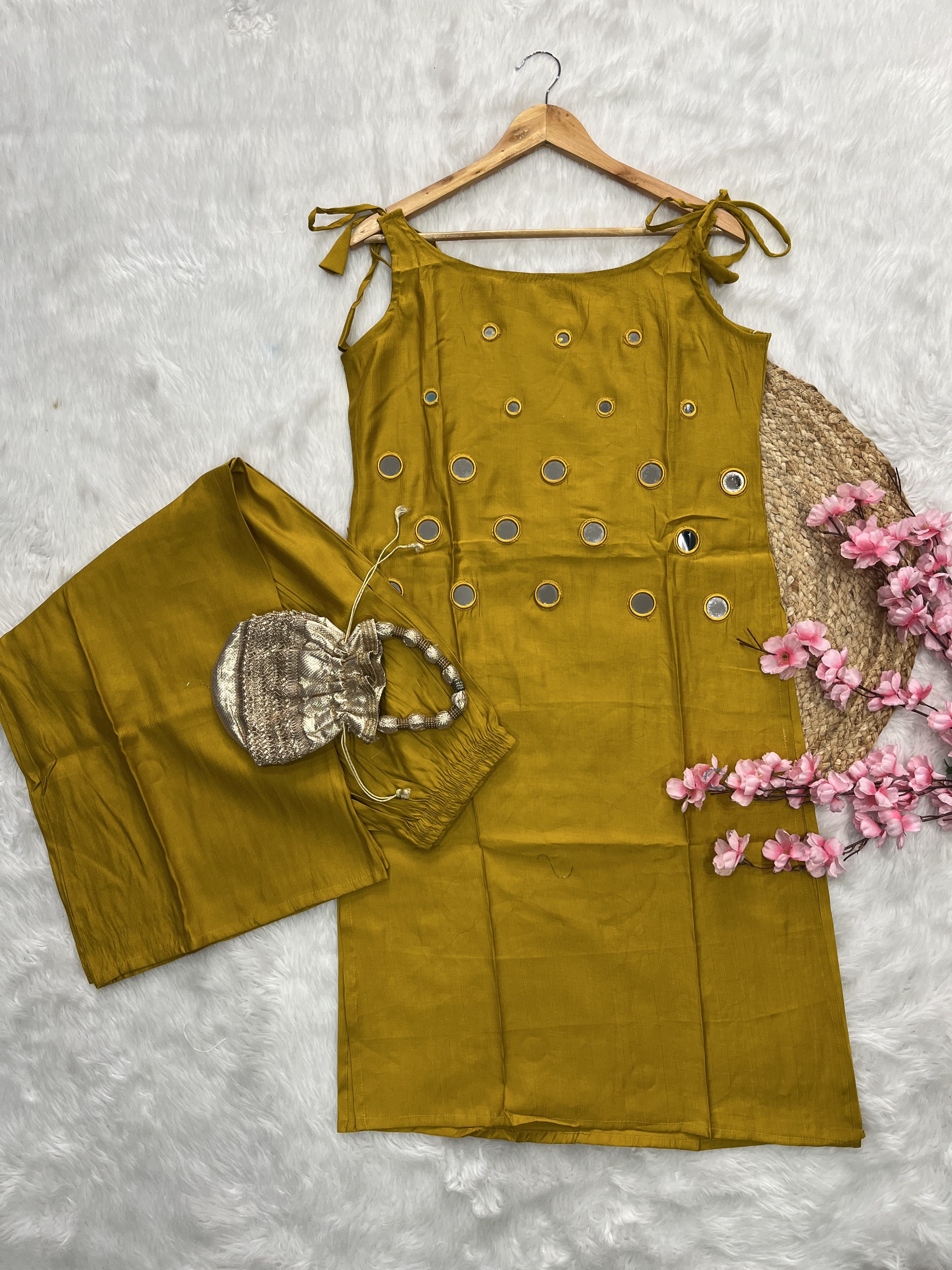 Serina | Rayon Noodle Strap Kurta Set