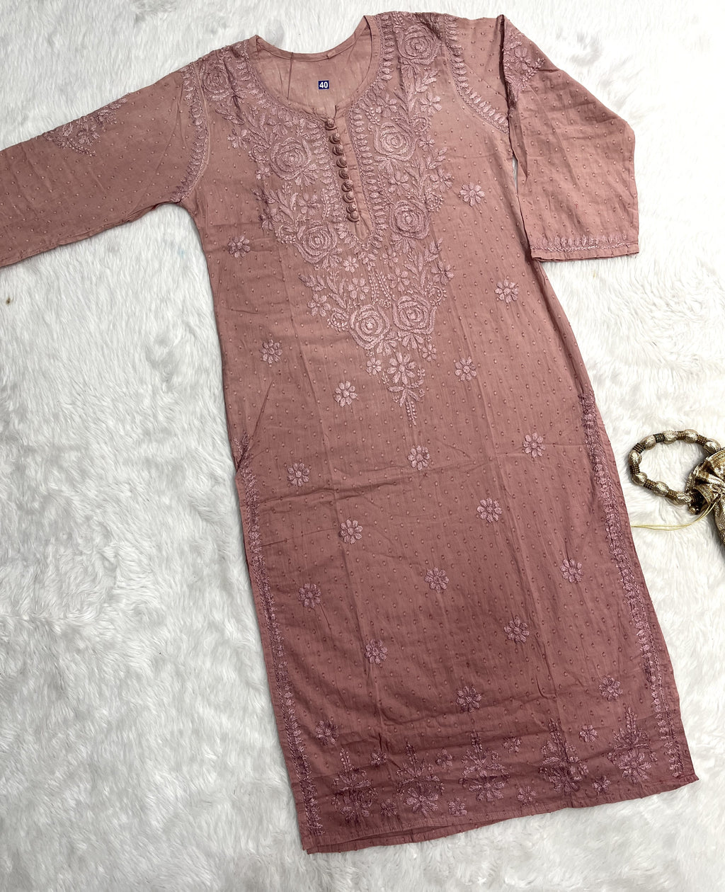 Zainab | Chikankari Dobby Long Kurti