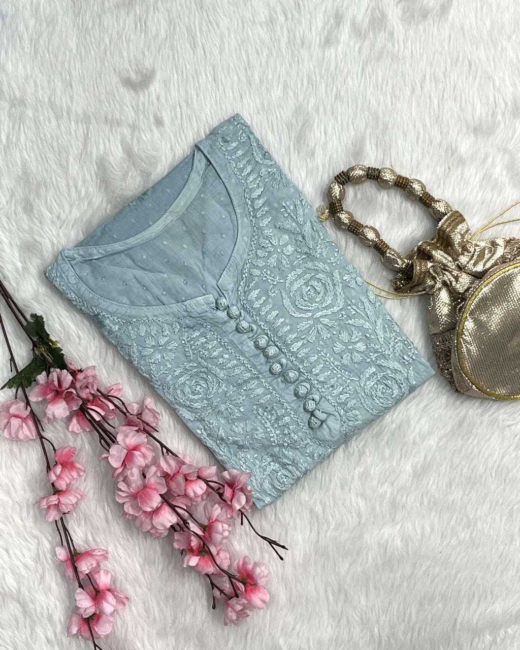 Zainab | Chikankari Dobby Long Kurti