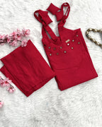 Nuvara | Chanderi Noodle Strap Kurta Pant Set