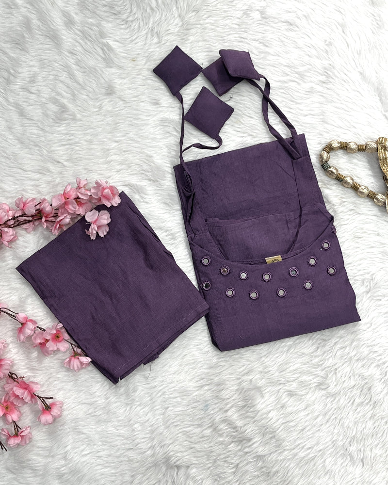 Nuvara | Chanderi Noodle Strap Kurta Pant Set
