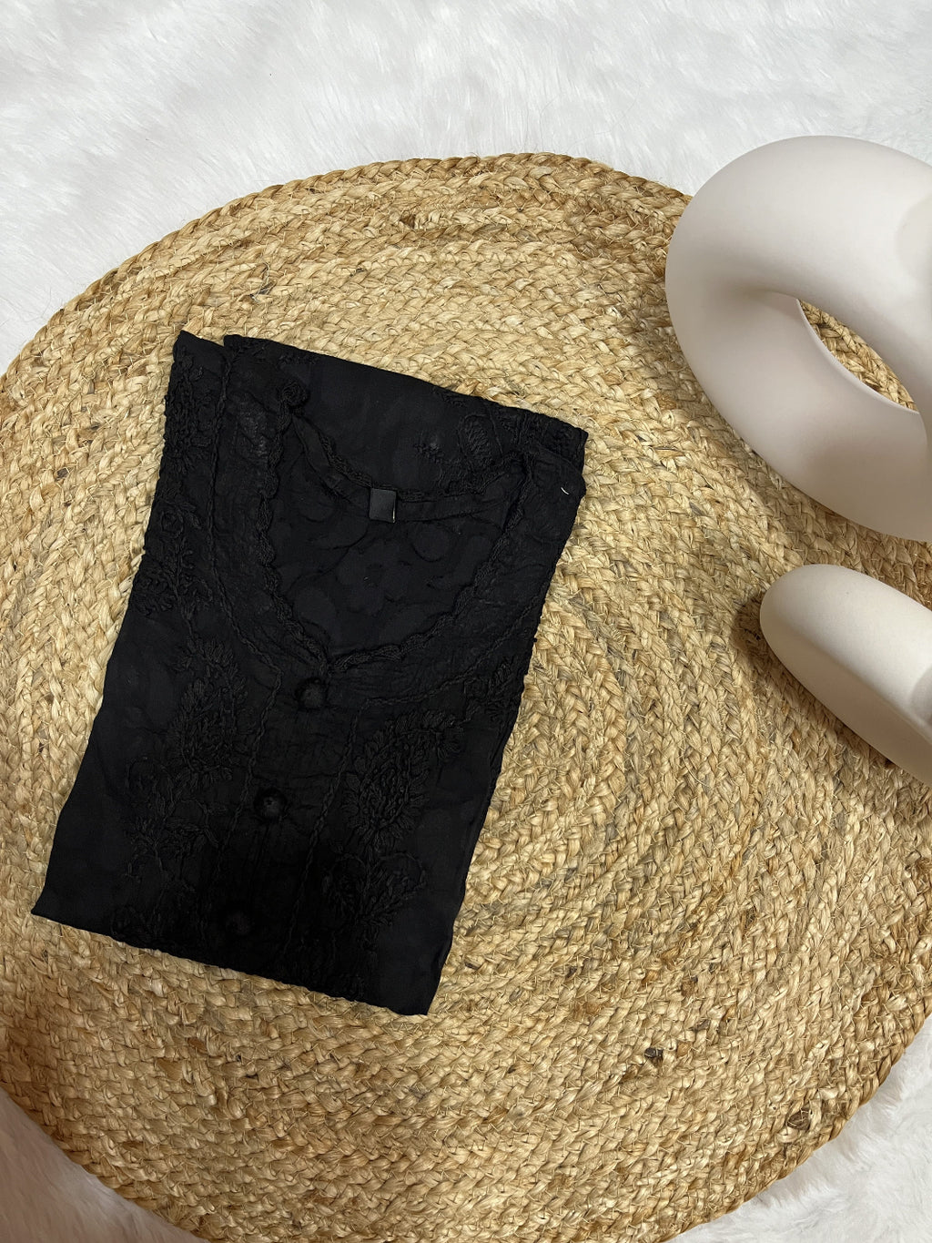 Raha | Chikankari Jacquard Cotton Long Kurti II