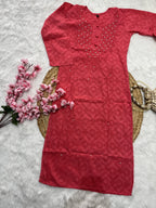 Rooh | Chikankari Jacquard Cotton Long Kurti