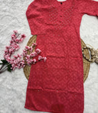 Rooh | Chikankari Jacquard Cotton Long Kurti