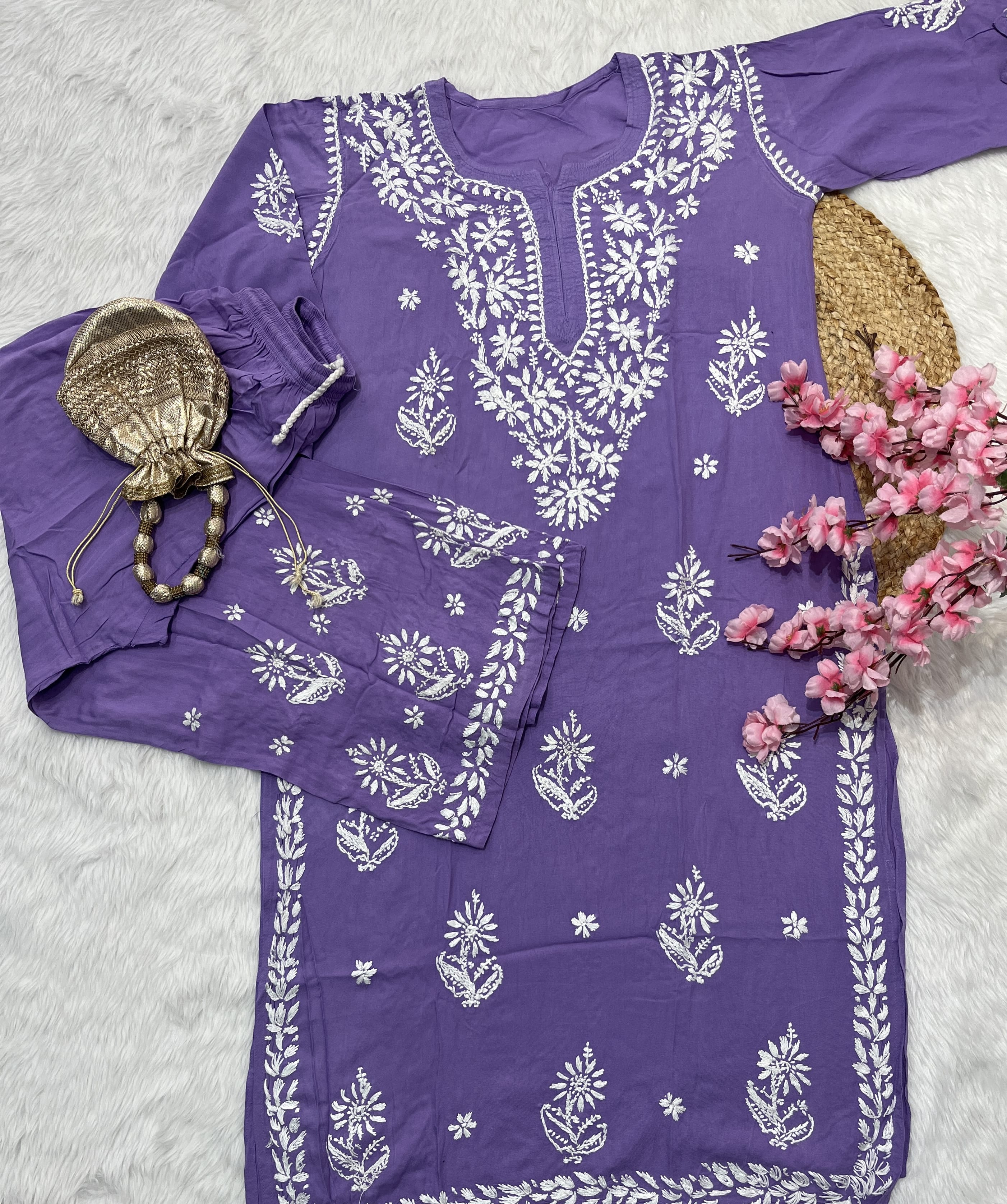 Tahaani | Chikankari Kurti with Palazzo