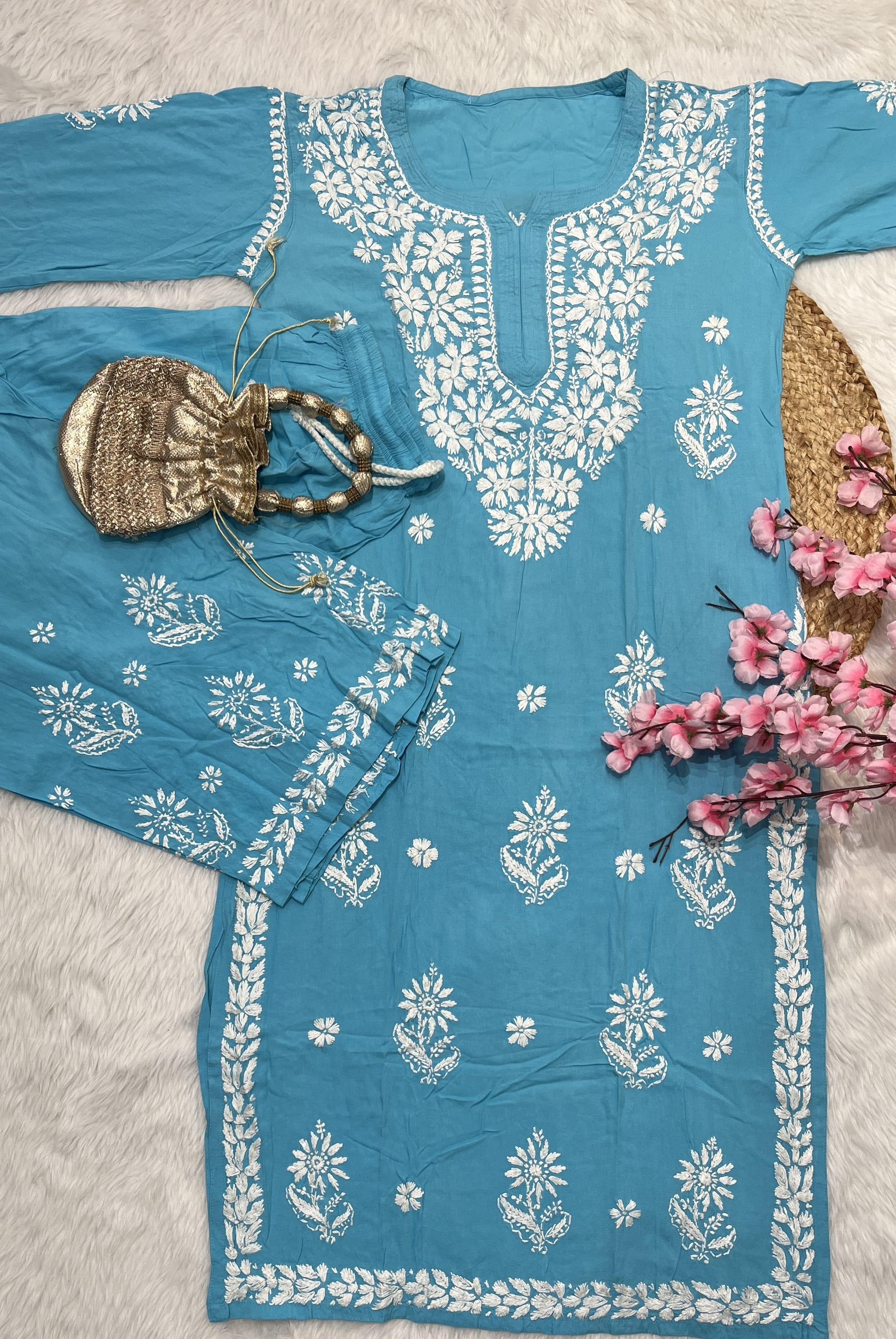 Tahaani | Chikankari Kurti with Palazzo