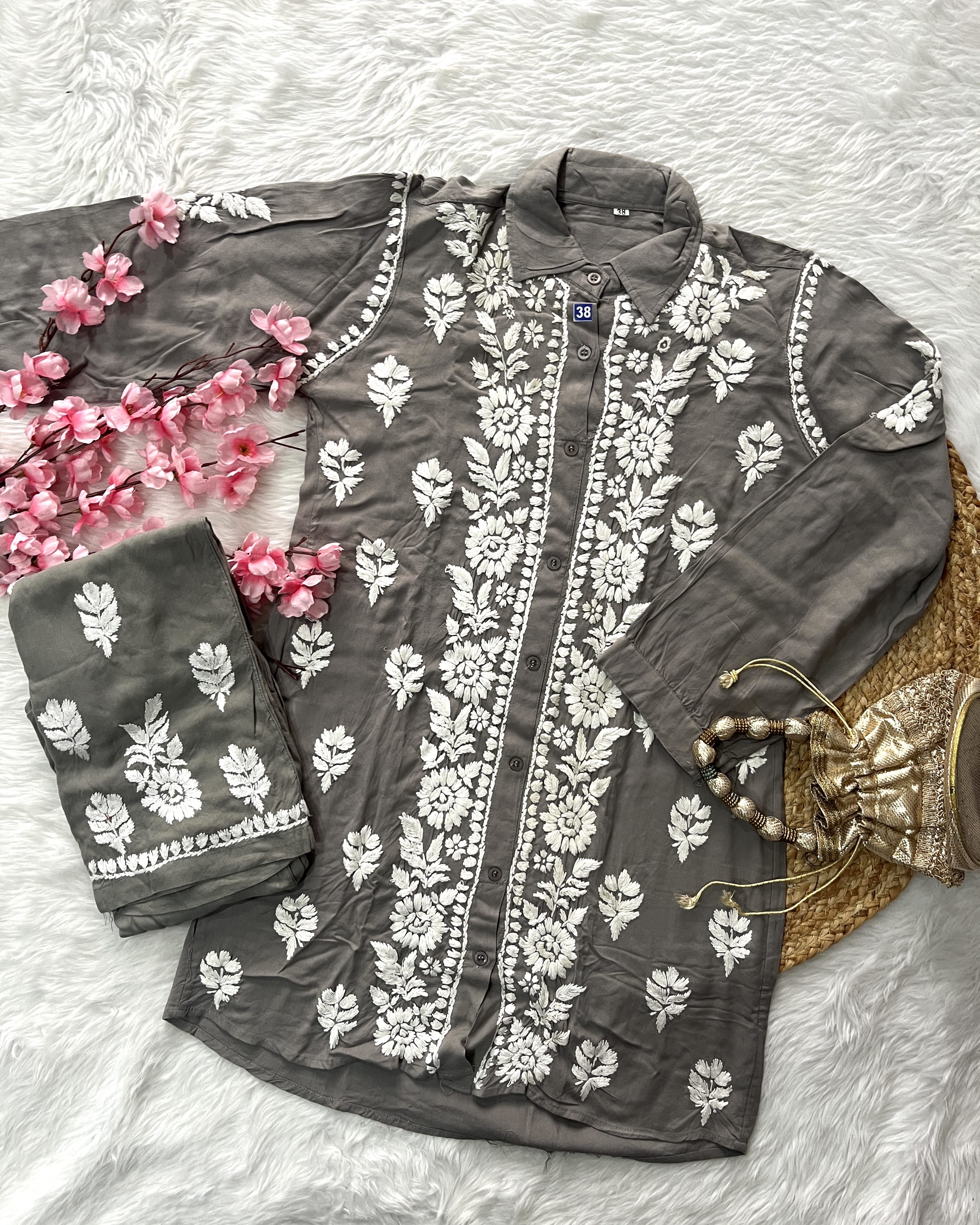 Taalim | Modal Handwork Co-ord Set