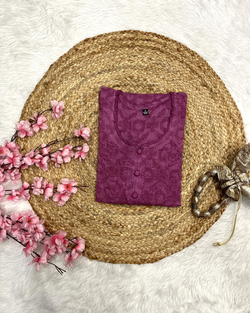 Raha | Chikankari Jacquard Cotton Long Kurti II
