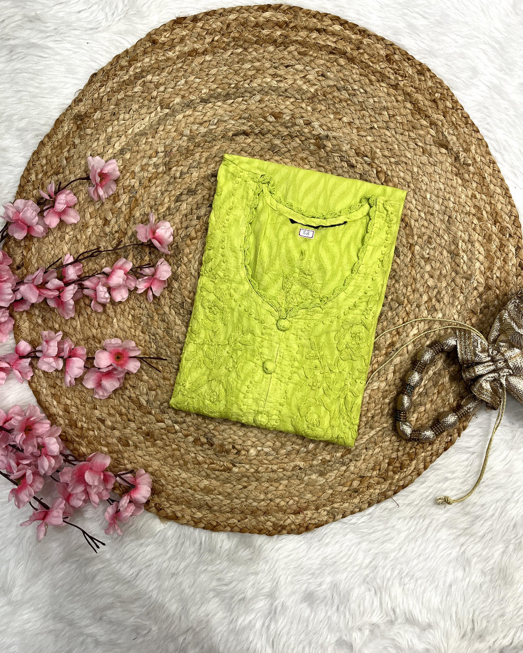 Raha | Chikankari Jacquard Cotton Long Kurti II