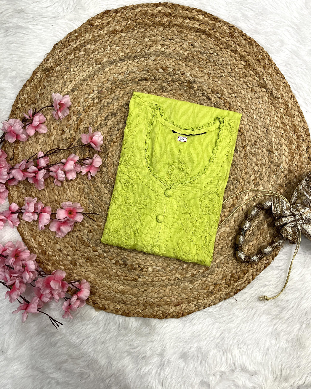 Raha | Chikankari Jacquard Cotton Long Kurti II