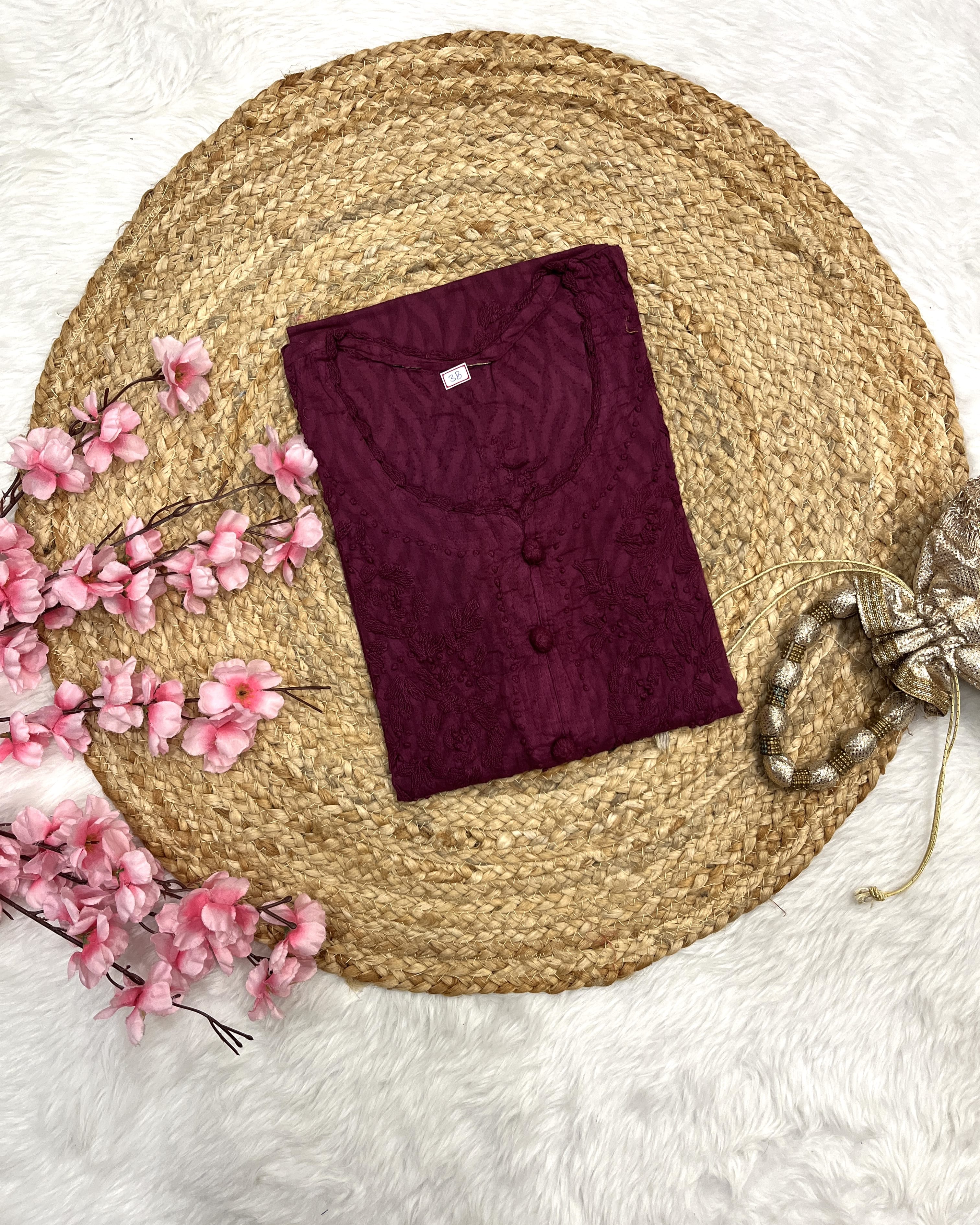 Raha | Chikankari Jacquard Cotton Long Kurti II