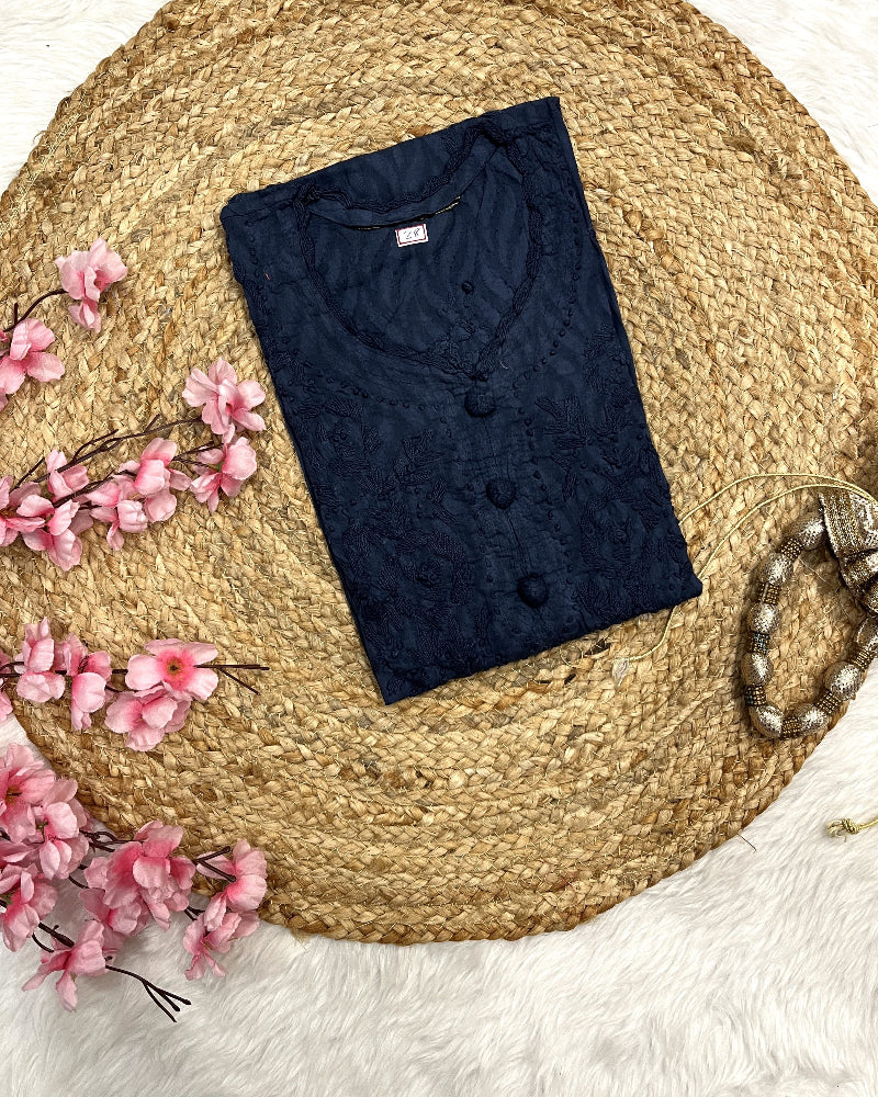 Raha | Chikankari Jacquard Cotton Long Kurti II