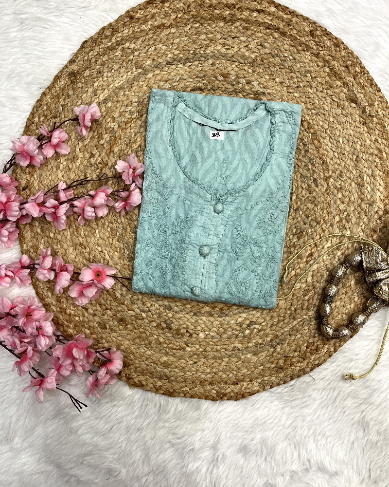 Raha | Chikankari Jacquard Cotton Long Kurti II