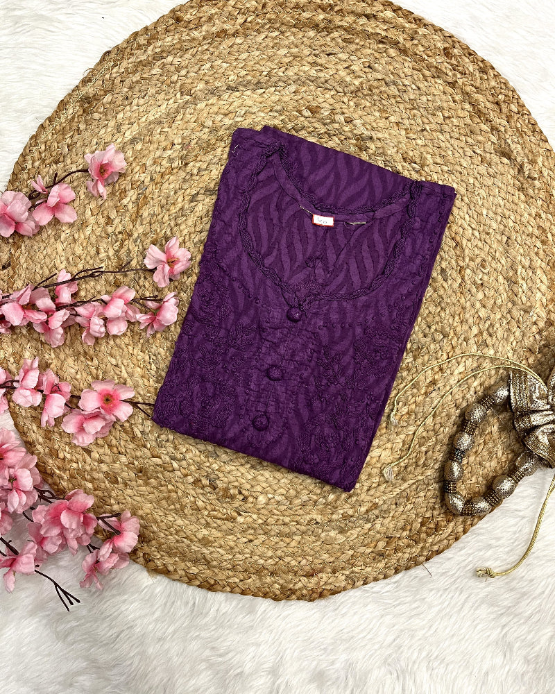 Raha | Chikankari Jacquard Cotton Long Kurti II