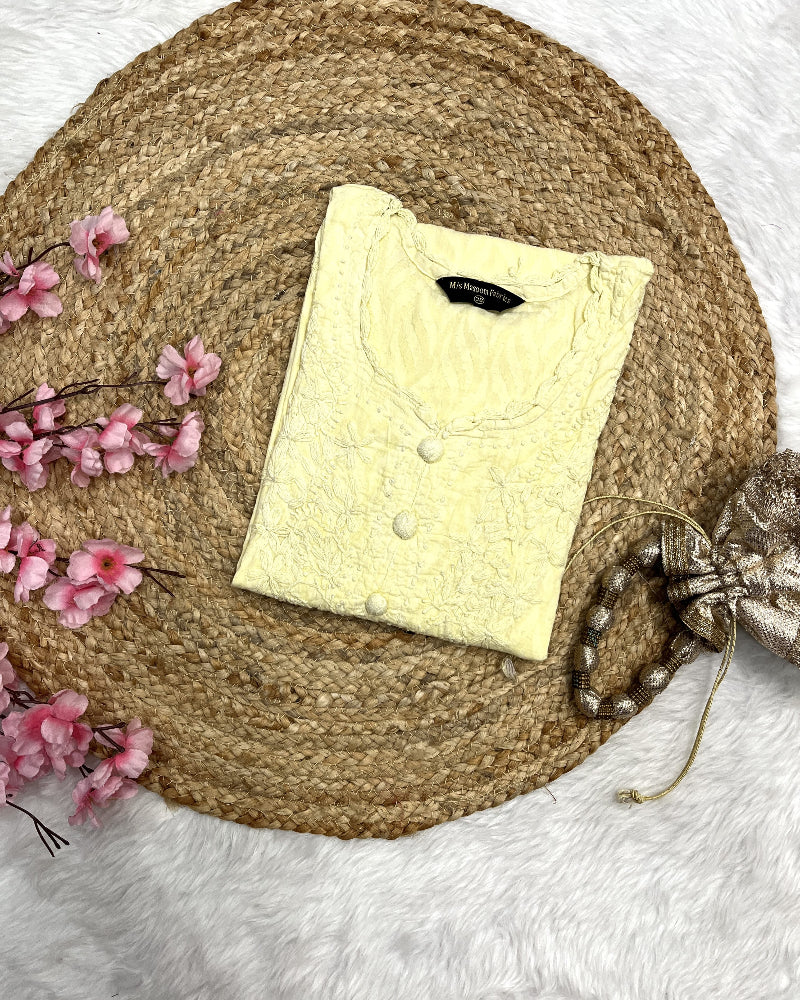 Raha | Chikankari Jacquard Cotton Long Kurti II