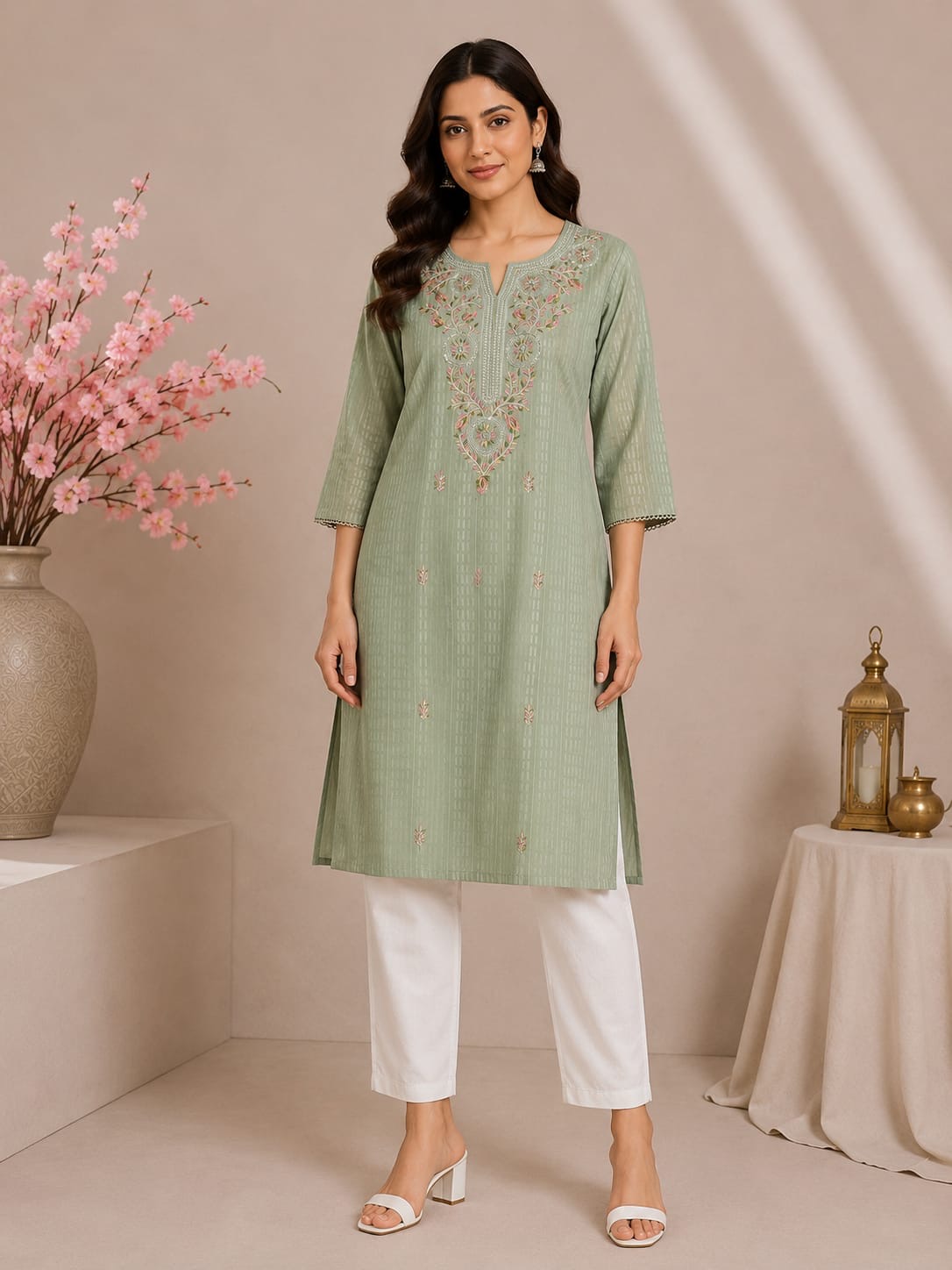 Zara | Chanderi Long Kurti