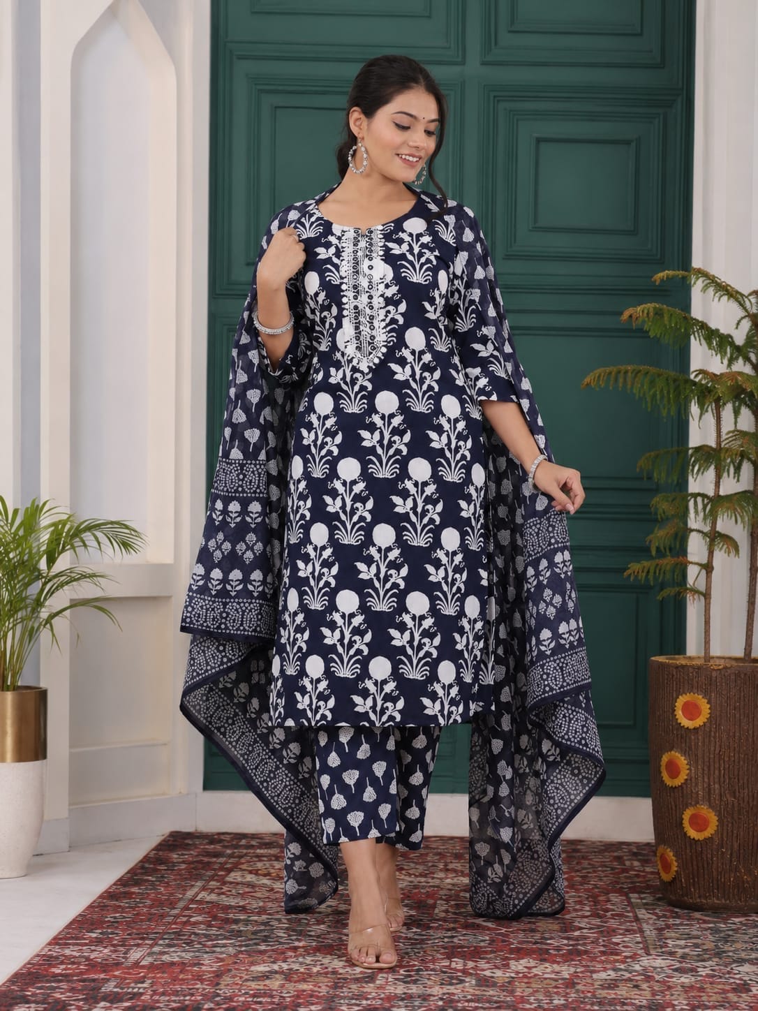 Nalini | Rayon Kurta Pant Set