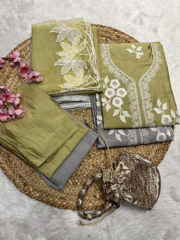 Nalara | Cotton Kurta Pant Dupatta Set